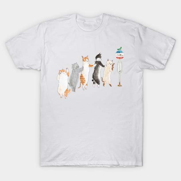 Conga Line Cats T-Shirt by TOCOROCOMUGI